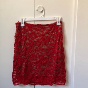 Love Notes red lace skirt